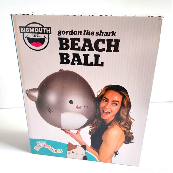 GORDON 🦈 20 inch Squishmallow Inflatable Shark Beach Ball X BigMouth BNIB - Picture 8 of 8